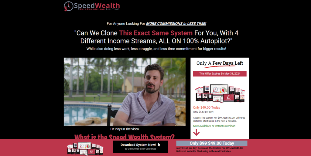 Speed Wealth Review Home page