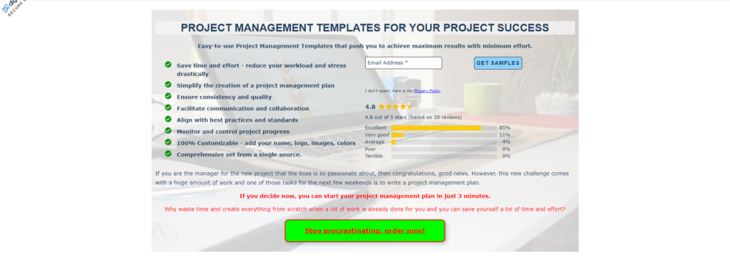 Popular Project Management Template Set