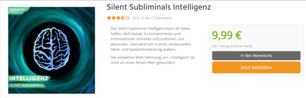 Silent Subliminals Intelligenz Review